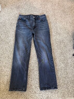 Abercrombie & Fitch Straight Leg Jeans in Black Wash
